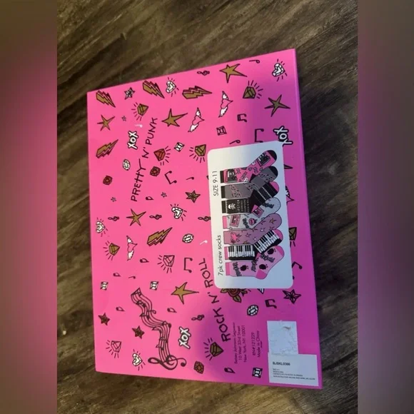 Betsey Johnson Pink and Black Socks Set - Picture 2 of 2